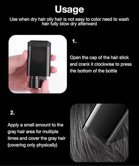 Waterproof Instant Black Root Coverage Hair Dye, Portable Hair Colouring for Women and Men