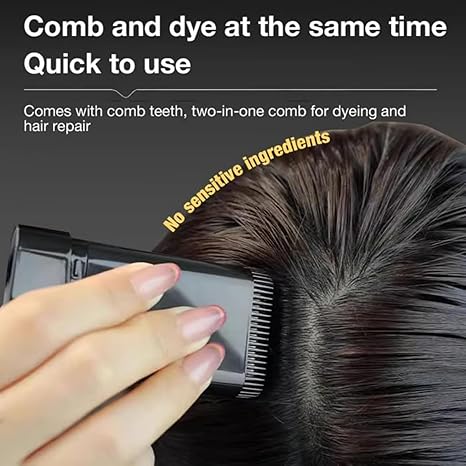 Waterproof Instant Black Root Coverage Hair Dye, Portable Hair Colouring for Women and Men