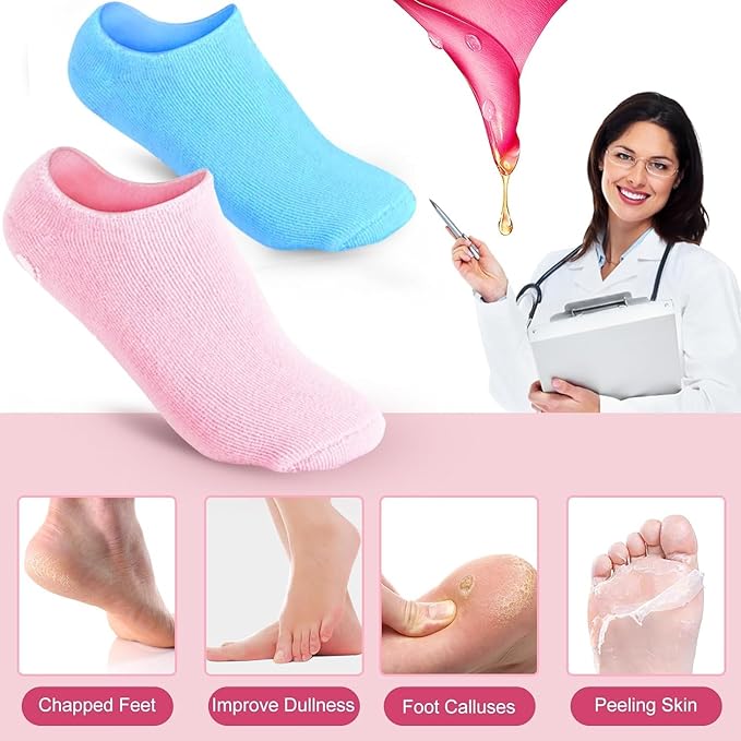 Premium Quality Anti-Cracking Moisturizing Foot Care Women's Reusable Silicone Gel Heel Socks for Cracked Heels