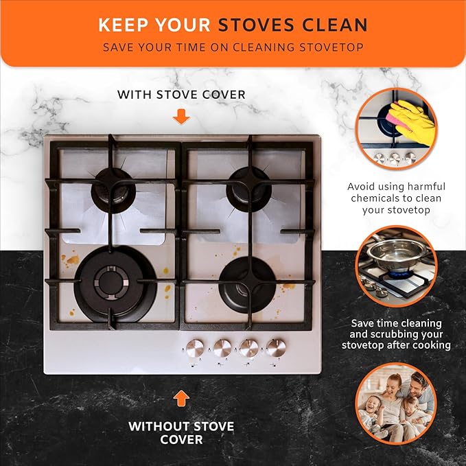 High Quality Cooking Protectors Black Gas Stove burner Covers Gas Stove Mat