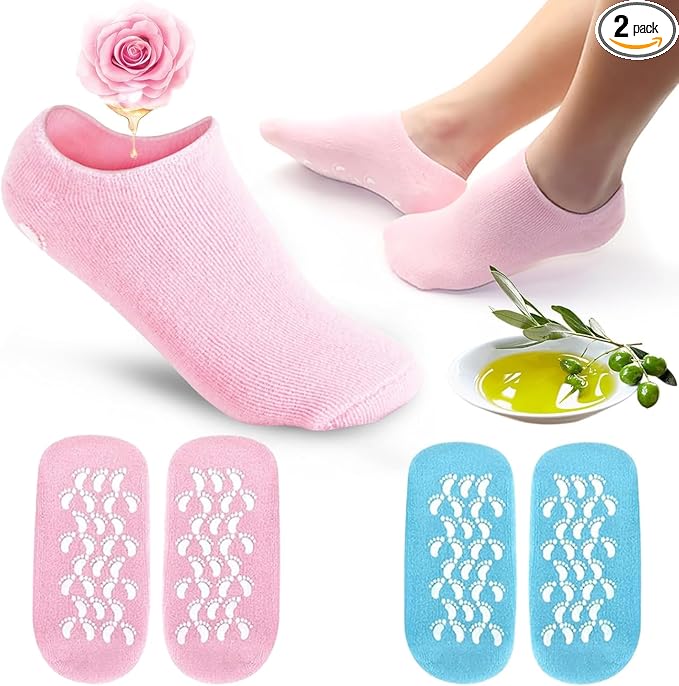 Premium Quality Anti-Cracking Moisturizing Foot Care Women's Reusable Silicone Gel Heel Socks for Cracked Heels