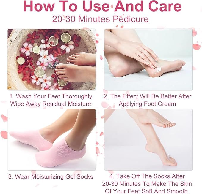 Premium Quality Anti-Cracking Moisturizing Foot Care Women's Reusable Silicone Gel Heel Socks for Cracked Heels