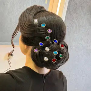 6 pcs Vintage-Inspired Sparkling U-Shaped Hair Pins Set for Brides - Perfect for Weddings & Everyday Wear,
