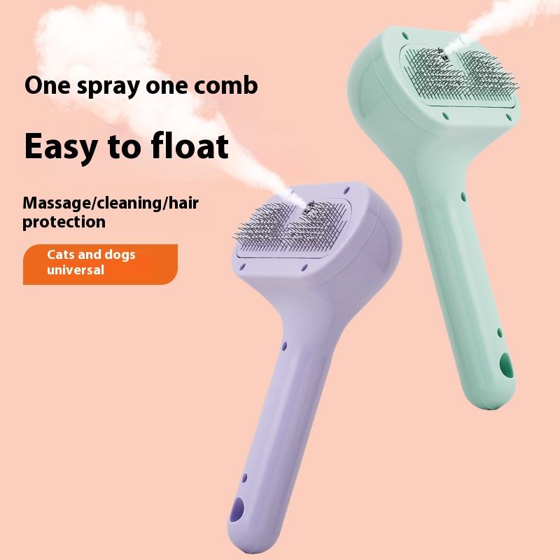 Pet Spray Grooming Brush Self Cleaning Dog Hair Removal Brush Steamy Cat Brush for Shedding Steam Spray Pet Hair Cleaning Comb
