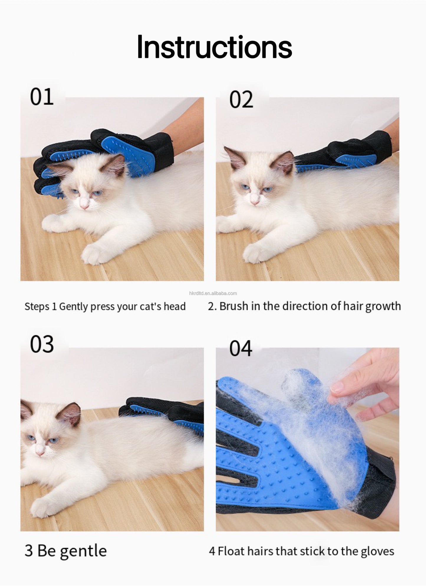 Pet Dog Cat Grooming Cleaning Hair Remover Glove Bathing Shower Massage for Dogs & Cats Pet Cleaning Silicone Gloves