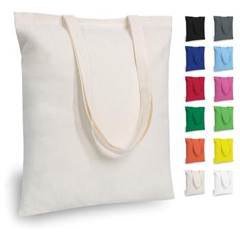 Eco-friendly Large Capacity Portable Reusable Shopping Bags Blank 100% Cotton Canvas Tote Bag