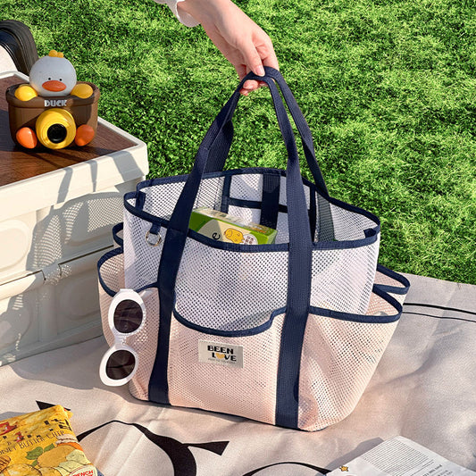 Fashion Mesh Handbag Shoulder Bags with Large Capacity