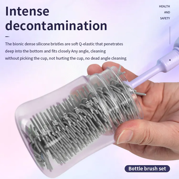 Rechargeable Travel Electric 360 Degree Rotation Cleaner Baby Automatic Silicone Bottle Brush Set