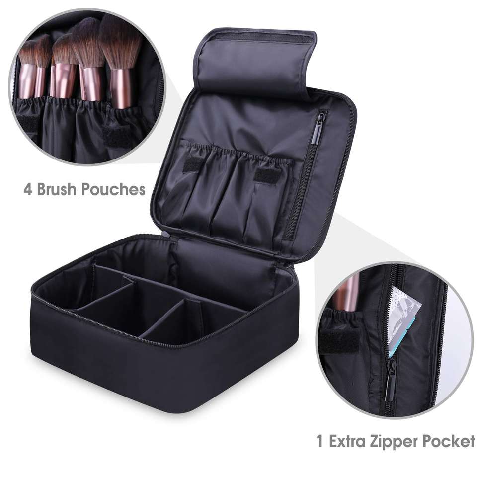 Travel Makeup Bag Large Makeup Case Organizer Toiletry Brush Cosmetic Bag for Women Girls
