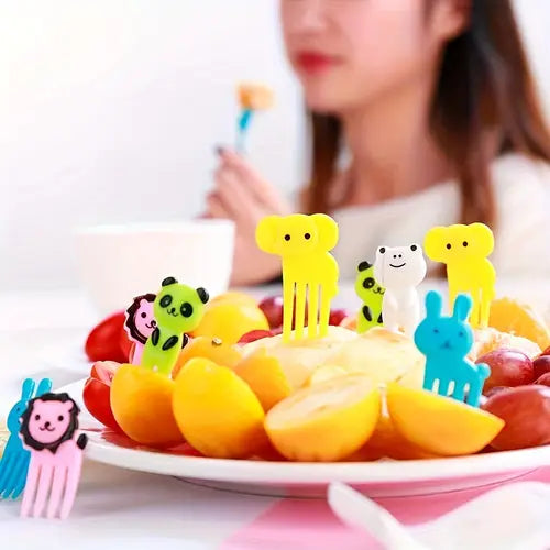 40 pieces Cute Lunch Accessories Set, Bento Sauce Box Containers, Cartoon Plastic Fruit Dessert Forks, Suitable for Bento Boxes, Apartments, Schools, and Homes