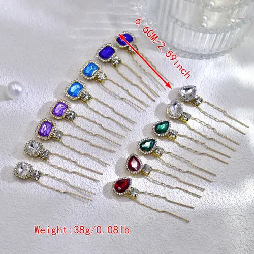 6 pcs Vintage-Inspired Sparkling U-Shaped Hair Pins Set for Brides - Perfect for Weddings & Everyday Wear,