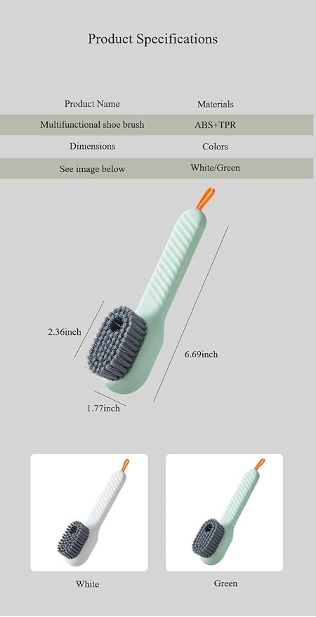Multifunction Cleaning Shoe Brush Soft Automatic Liquid Shoe Brush Long Handle Clothes Soap Brush With Hook Clean Tool
