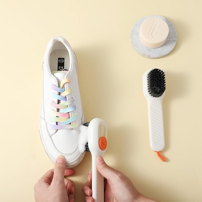 Multifunction Cleaning Shoe Brush Soft Automatic Liquid Shoe Brush Long Handle Clothes Soap Brush With Hook Clean Tool