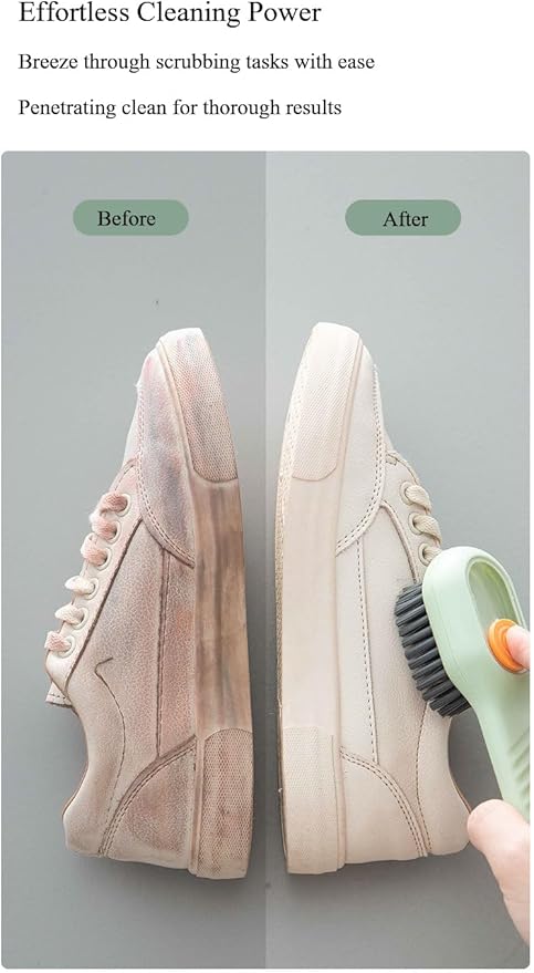Multifunction Cleaning Shoe Brush Soft Automatic Liquid Shoe Brush Long Handle Clothes Soap Brush With Hook Clean Tool