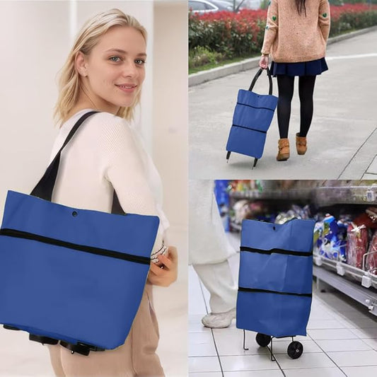 Shopping Grocery Bag With Wheels Rolling Tote Bag easy to carry heavy grocery items