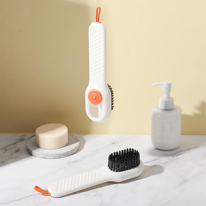 Multifunction Cleaning Shoe Brush Soft Automatic Liquid Shoe Brush Long Handle Clothes Soap Brush With Hook Clean Tool
