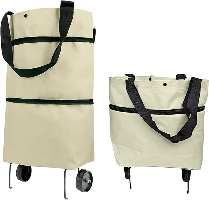 Shopping Grocery Bag With Wheels Rolling Tote Bag easy to carry heavy grocery items