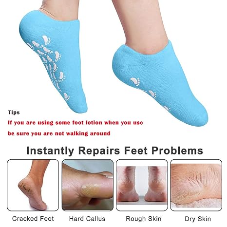 Premium Quality Anti-Cracking Moisturizing Foot Care Women's Reusable Silicone Gel Heel Socks for Cracked Heels