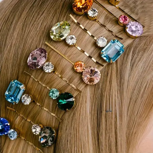 6 pcs Vintage-Inspired Sparkling U-Shaped Hair Pins Set for Brides - Perfect for Weddings & Everyday Wear,