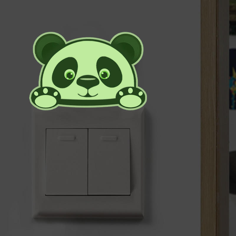 Luminous Cartoon Stickers Home Decoration Light Wall Switch Sticker Cute Removable Stickers