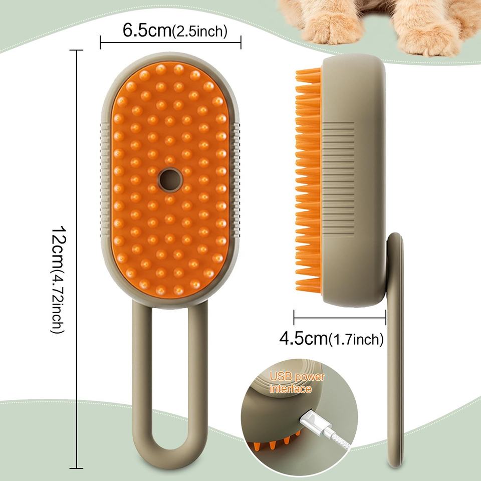 Pet Hair Brush for Dogs & Cats Grooming Made of Silicone ABS Material