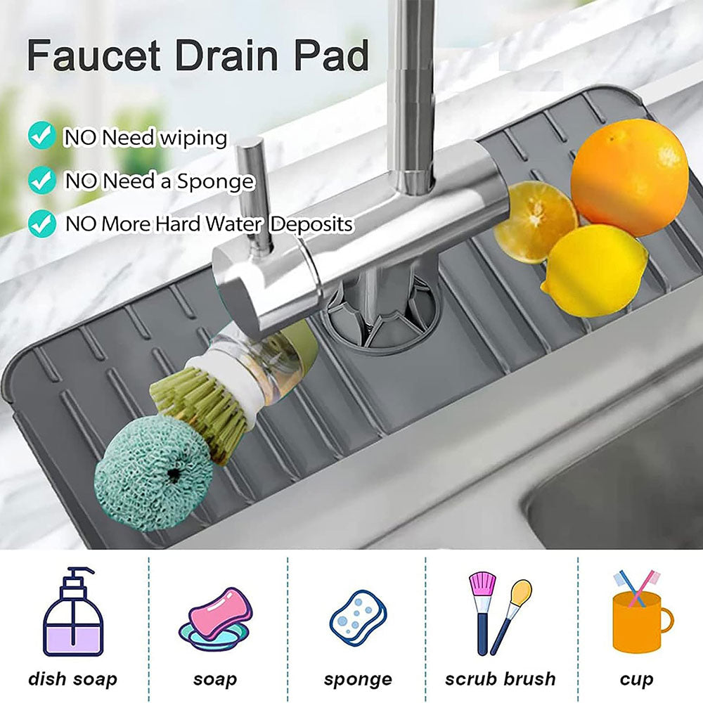 Silicone Faucet Deflector & Sink Splash Guard Water Catcher & Mat