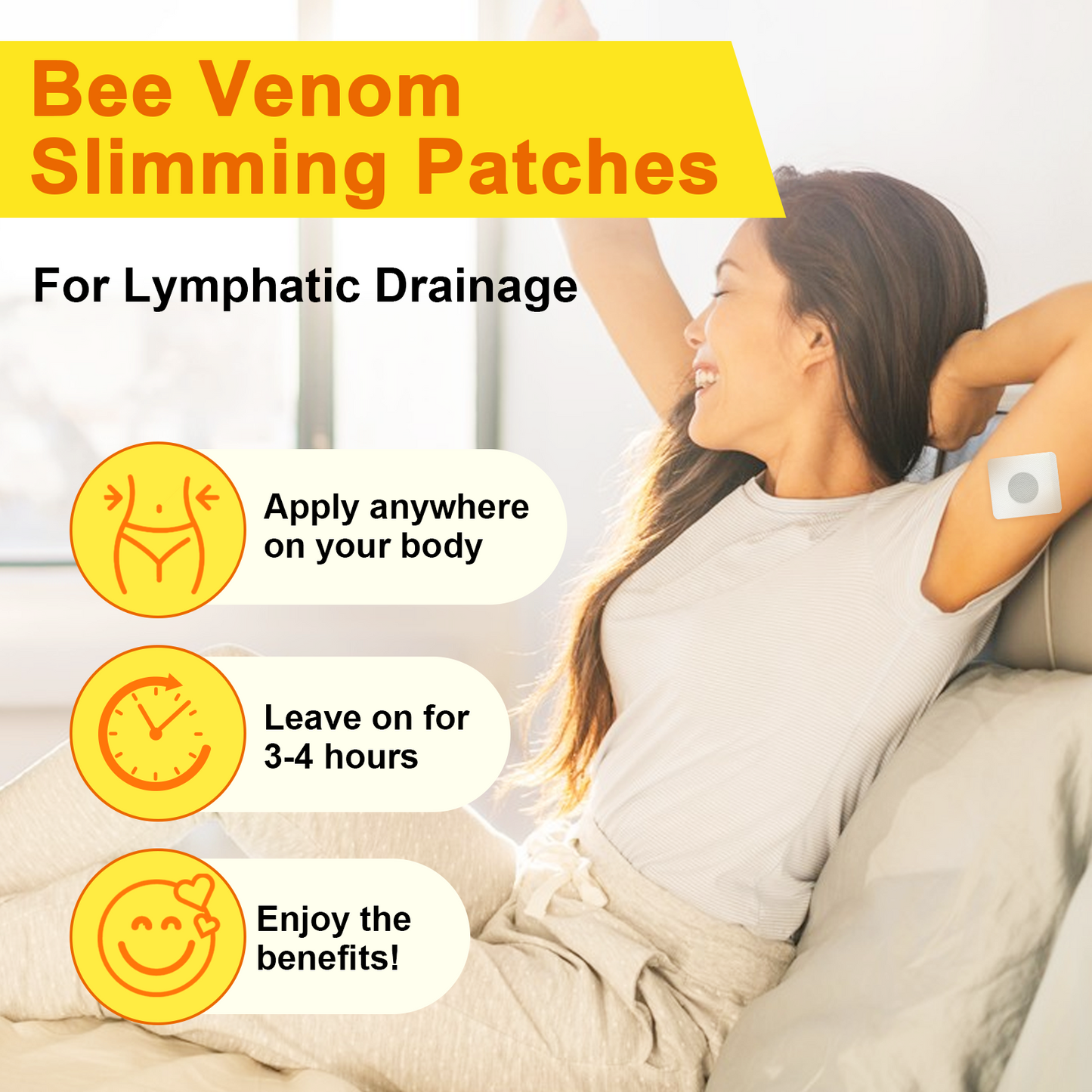 24Pcs Bee Venom Slimming Patches – Target Belly Fat & Detox Naturally