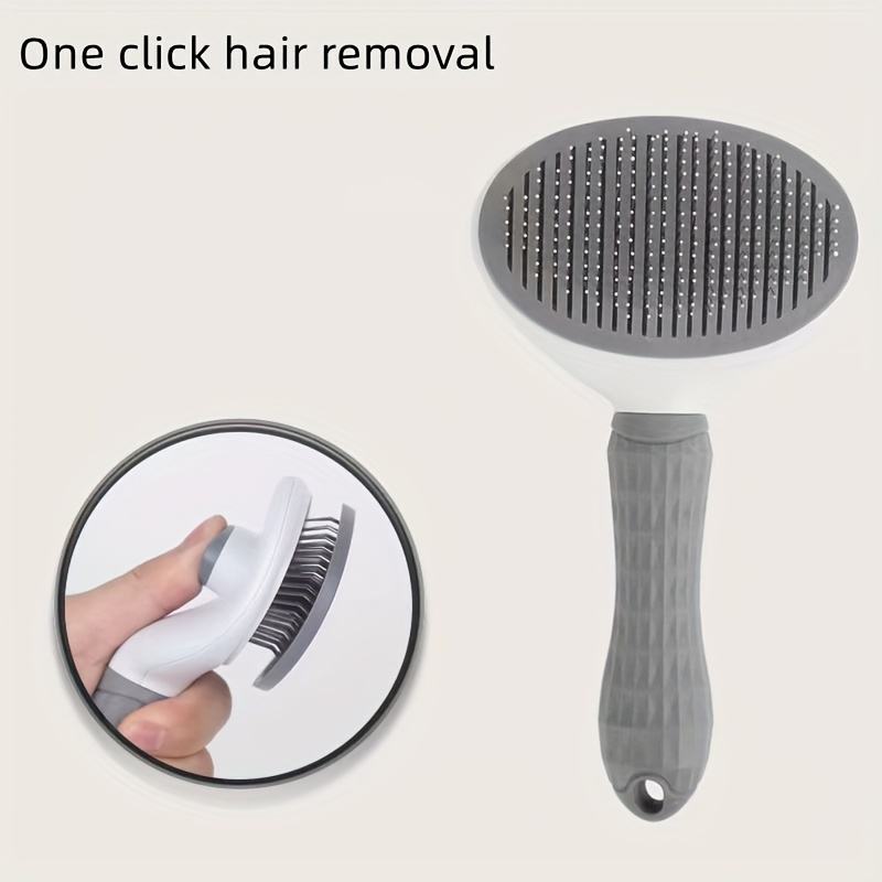 Pet Clean Hair Remover Button Stainless Steel Brushes Dogs Cat Slicker Self Cleaning Grooming Pet Comb Brush