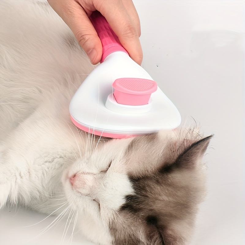 Pet Clean Hair Remover Button Stainless Steel Brushes Dogs Cat Slicker Self Cleaning Grooming Pet Comb Brush