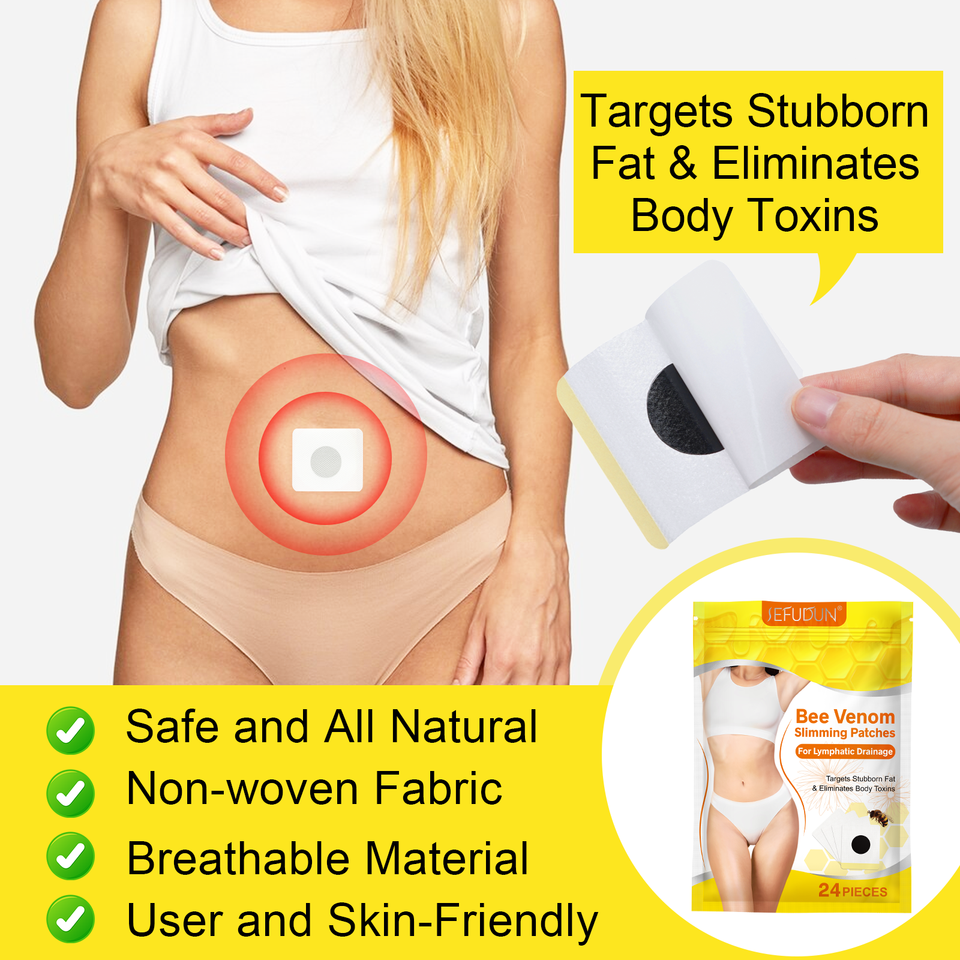 24Pcs Bee Venom Slimming Patches – Target Belly Fat & Detox Naturally
