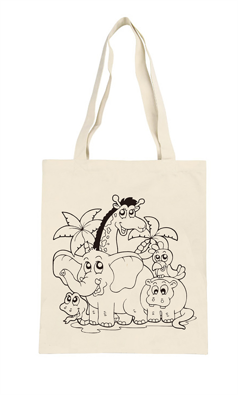Kids Eco-Friendly Cotton Bag for Painting and Drawing Featuring Letter Pattern Canvas
