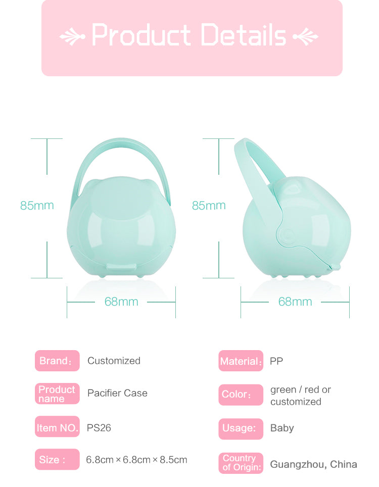 Baby Dummy Case Soother Sterile Carrying case Silicone Pacifier Holder Clip Plastic Pacifier Case Nipple Box