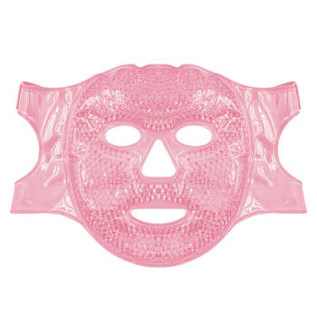 Hot and Cold Therapy Gel Bead Full Facial Mask for Migraine Headache, Stress Relief ,Reduces Eye Puffiness, Dark Circles | Fabric Back (Full Face with Eye Holes)