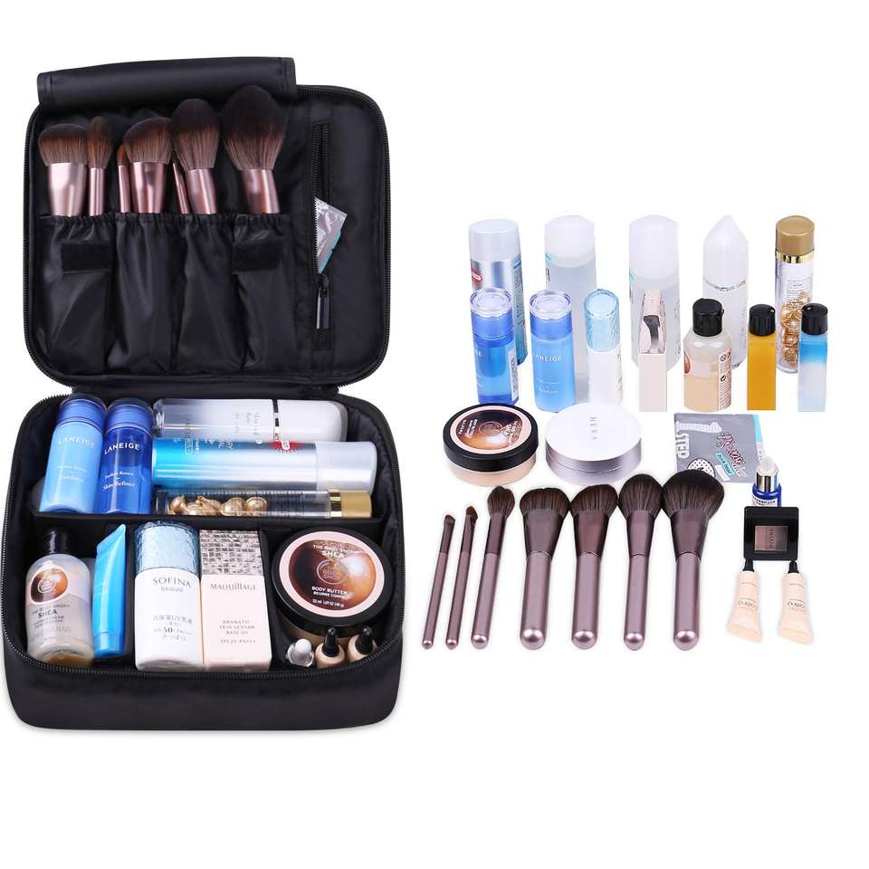 Travel Makeup Bag Large Makeup Case Organizer Toiletry Brush Cosmetic Bag for Women Girls