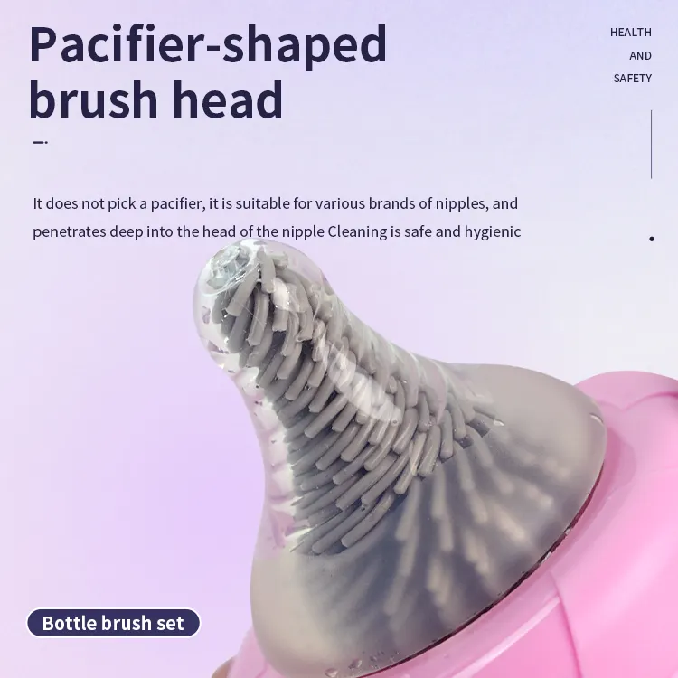 Rechargeable Travel Electric 360 Degree Rotation Cleaner Baby Automatic Silicone Bottle Brush Set
