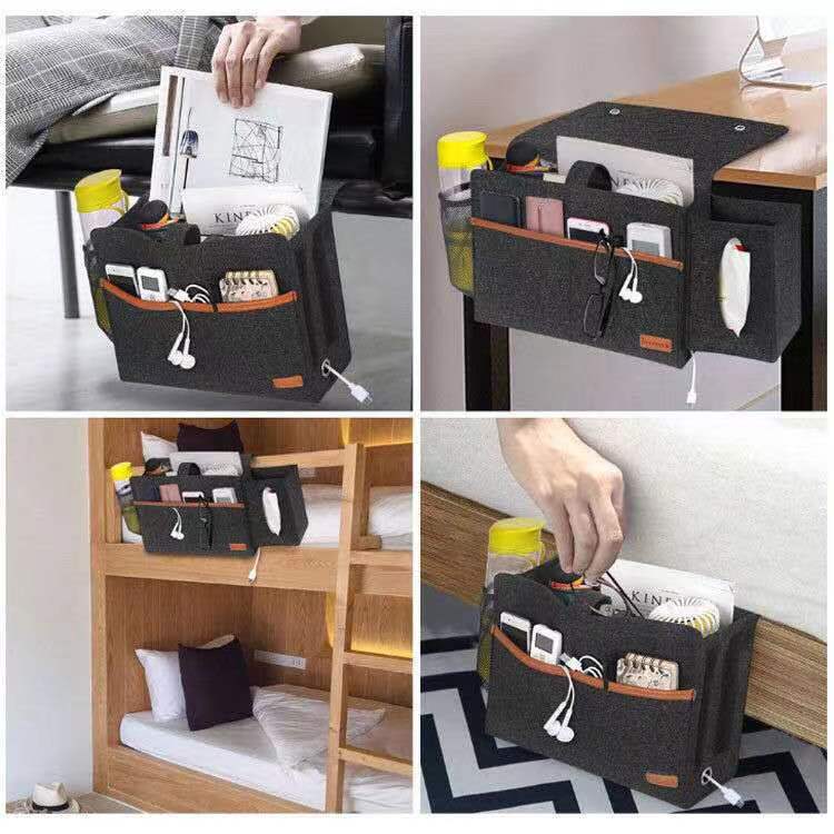 Durable Felt Storage Bag Organizer Hanging Bedside Bed Sofa Caddy for Baby Tissue Box Bottle Holder for Living Room
