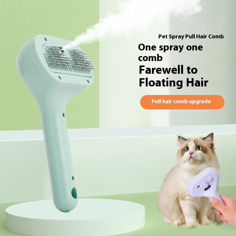 Pet Spray Grooming Brush Self Cleaning Dog Hair Removal Brush Steamy Cat Brush for Shedding Steam Spray Pet Hair Cleaning Comb