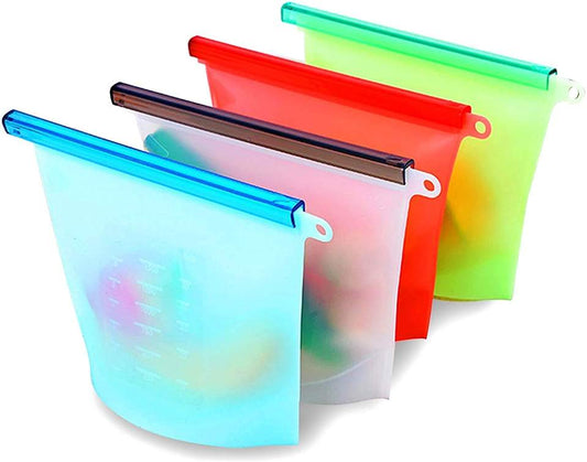 Reusable Food Grade Silicone Storage Bags Kitchen Organizer Bag for Vegetables Liquid Snacks and Foods
