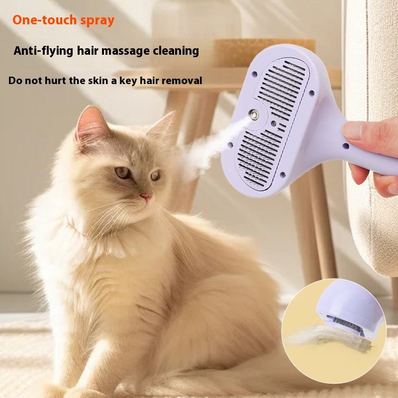 Pet Spray Grooming Brush Self Cleaning Dog Hair Removal Brush Steamy Cat Brush for Shedding Steam Spray Pet Hair Cleaning Comb