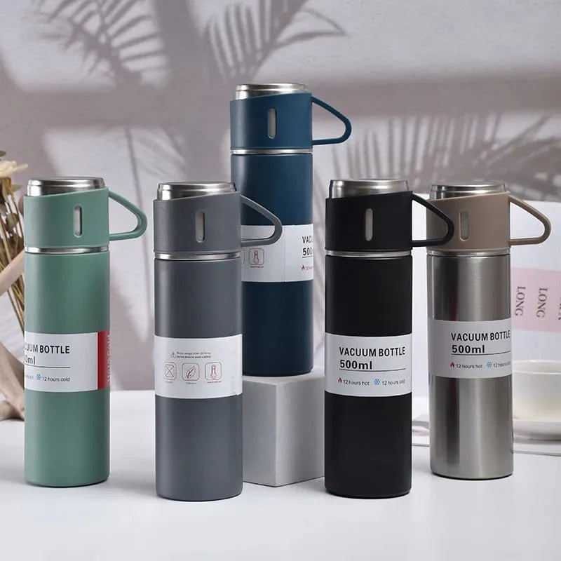 New 3 Pieces Stainless Steel Vacuum Flask Mug set  Gift box Set, Large Capacity Double Wall Vacuum Bottle
