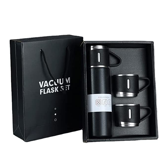 New 3 Pieces Stainless Steel Vacuum Flask Mug set  Gift box Set, Large Capacity Double Wall Vacuum Bottle