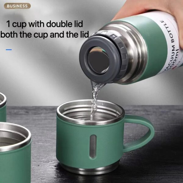 New 3 Pieces Stainless Steel Vacuum Flask Mug set  Gift box Set, Large Capacity Double Wall Vacuum Bottle