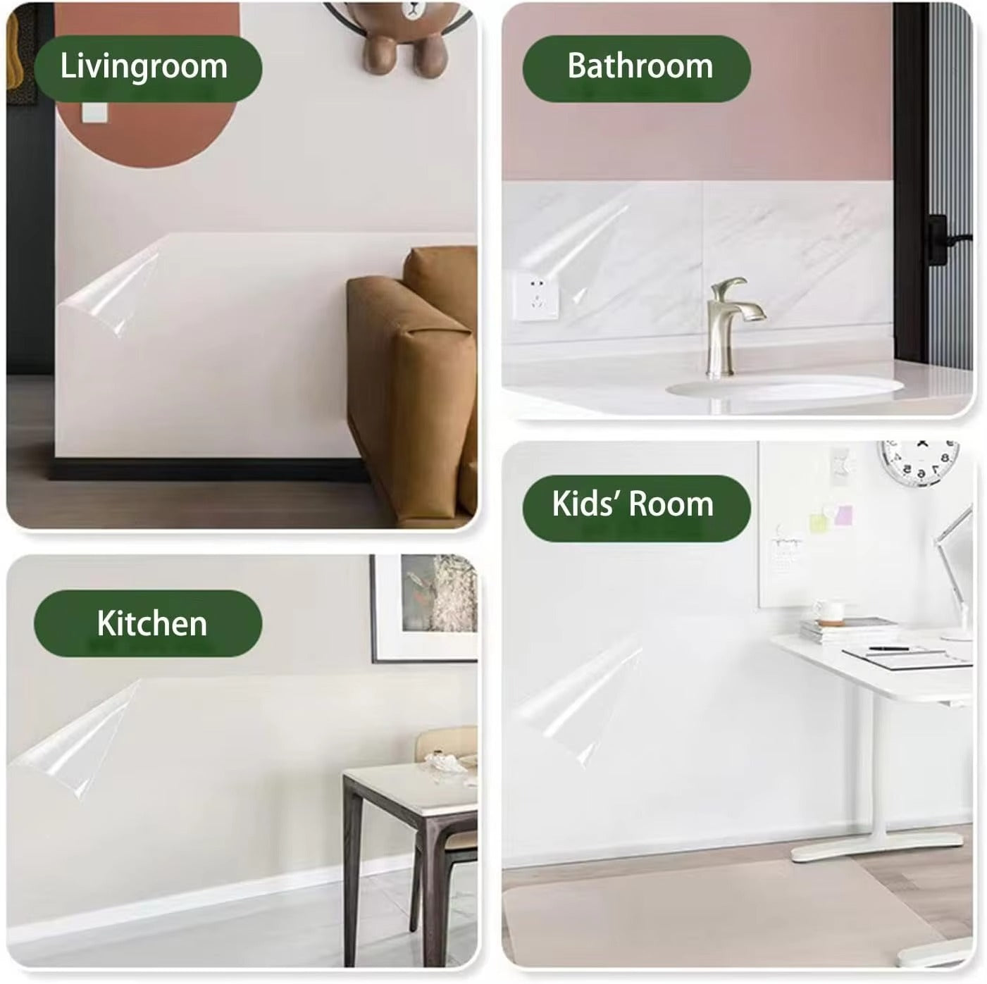 Self-adhesive wallpaper waterproof wall protection stickers