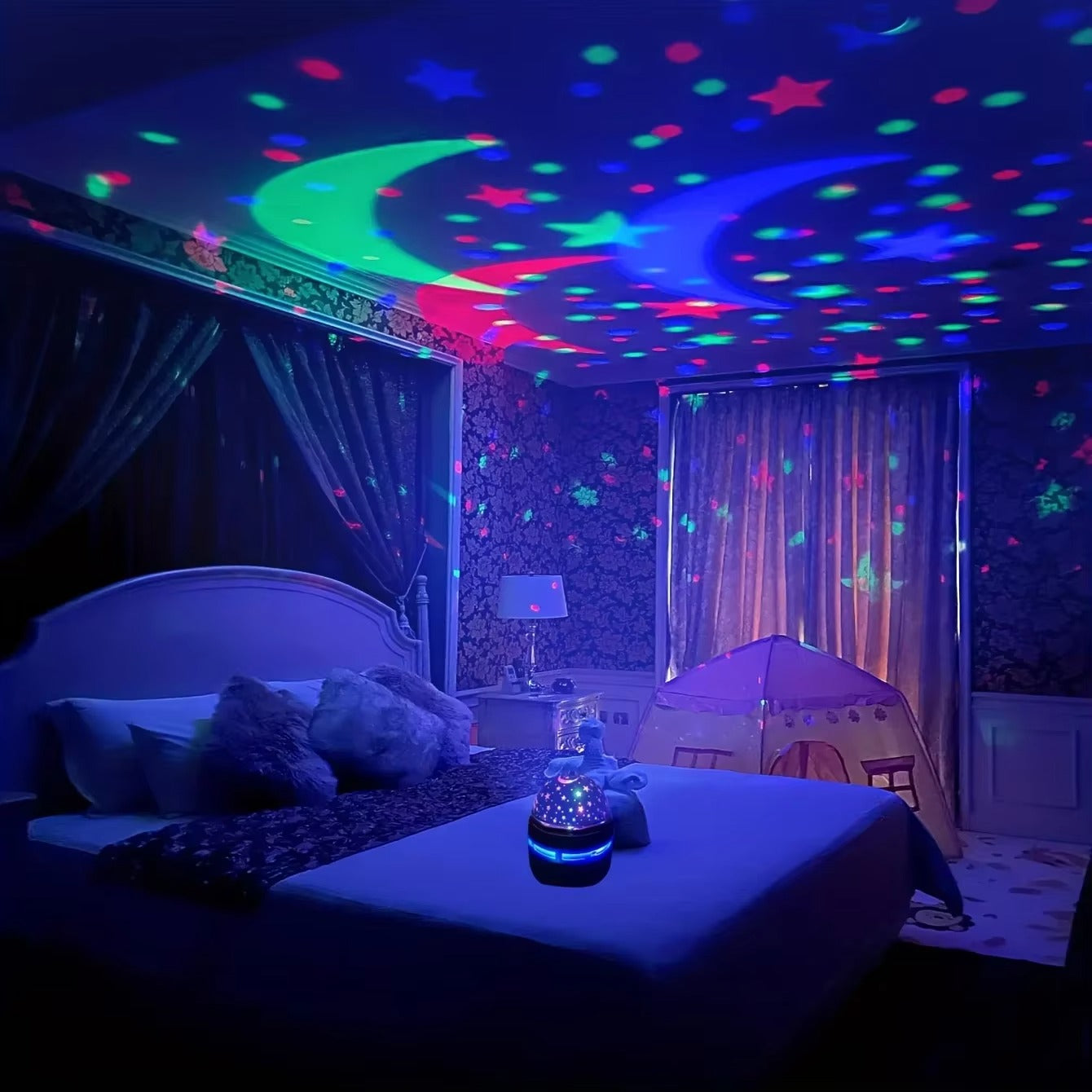 Top Quality Rotating Star Sky Moon and Stars LED Lights Projector for Kids for  Bedroom and Party Decor